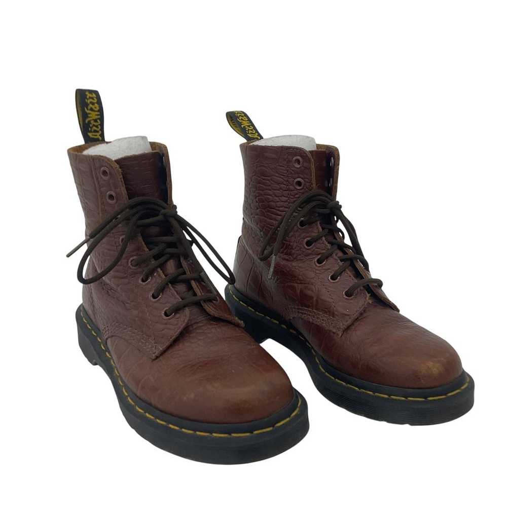 Dr. Martens Brown Pebbled Leather Women's Combat … - image 1