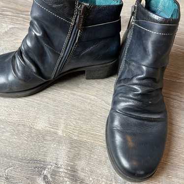 Pikolinos Black Slouch Leather Ankle Boots- 37 - image 1