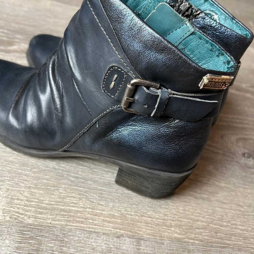 Pikolinos Black Slouch Leather Ankle Boots- 37 - image 3