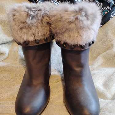 ASH URANUS RABBIT HAIR BOOTS - GREY - image 1