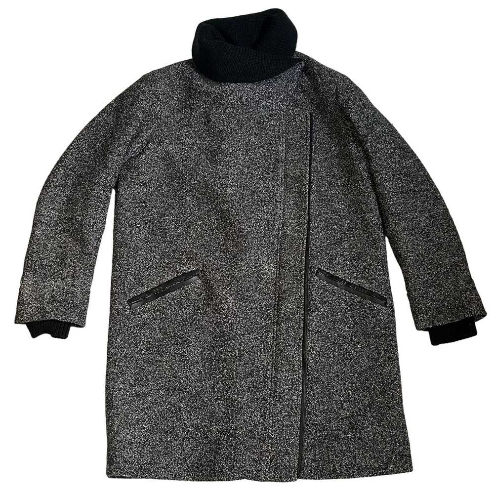 Vince Vince Wool Pea Coat Shawl Collar Gray Black… - image 4