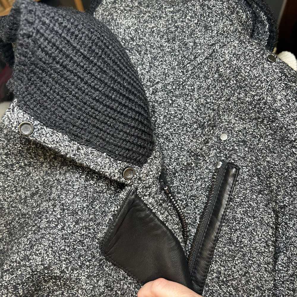 Vince Vince Wool Pea Coat Shawl Collar Gray Black… - image 7