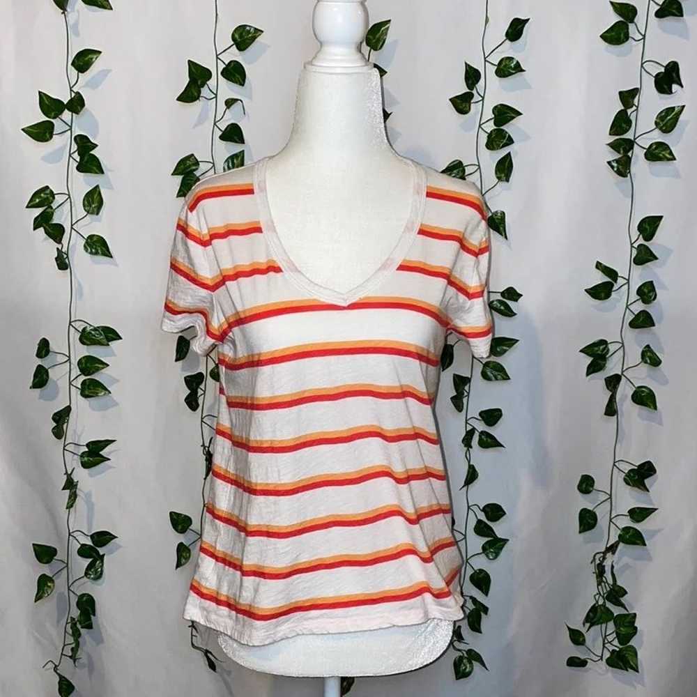 LOFT | Women's Vintage Soft Striped Tee | V-neck … - image 1