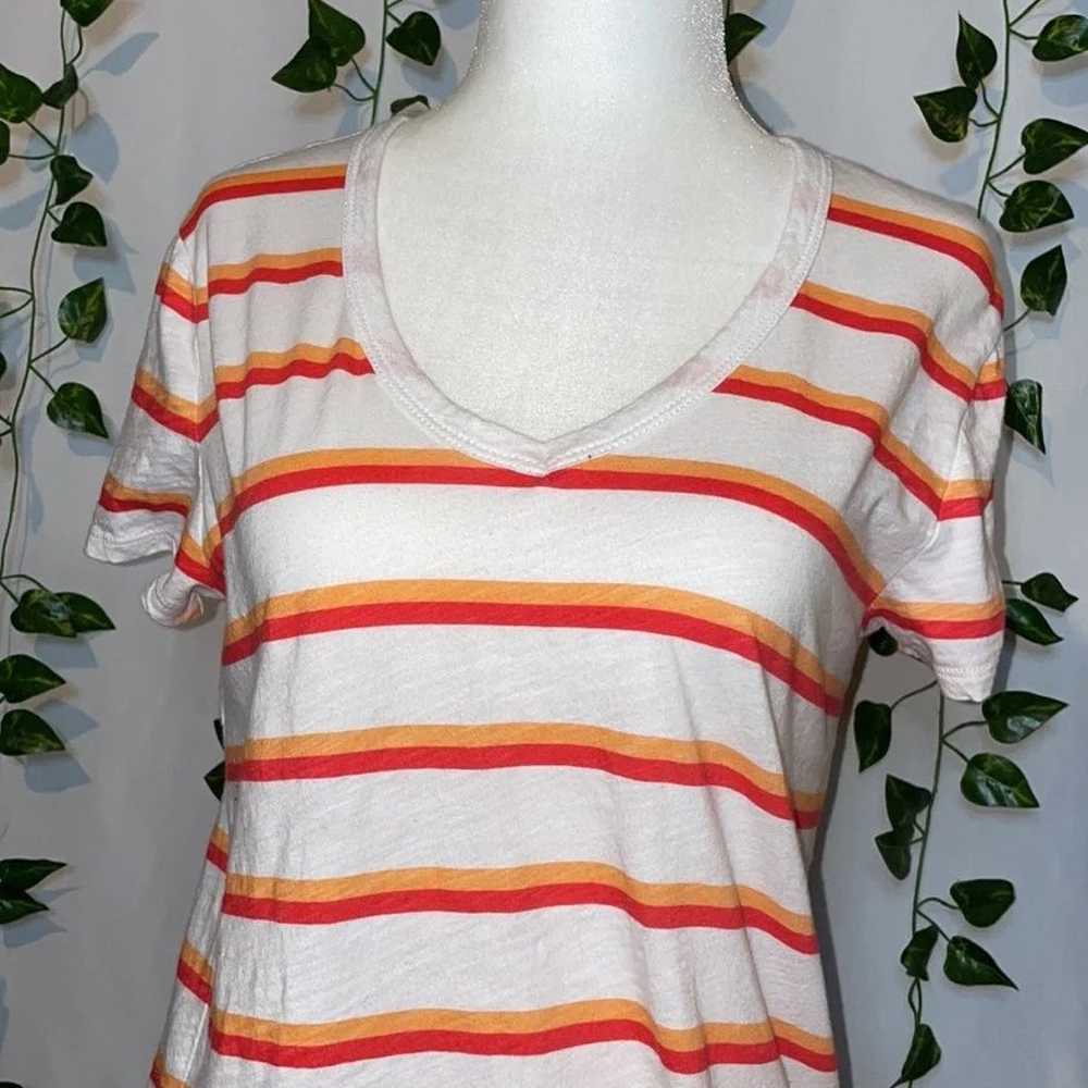 LOFT | Women's Vintage Soft Striped Tee | V-neck … - image 2