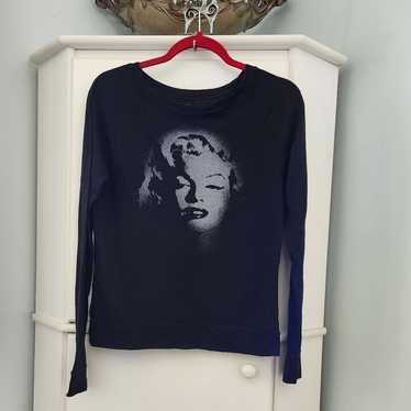 Marilyn Monroe Black Longsleeved Tee S - image 1