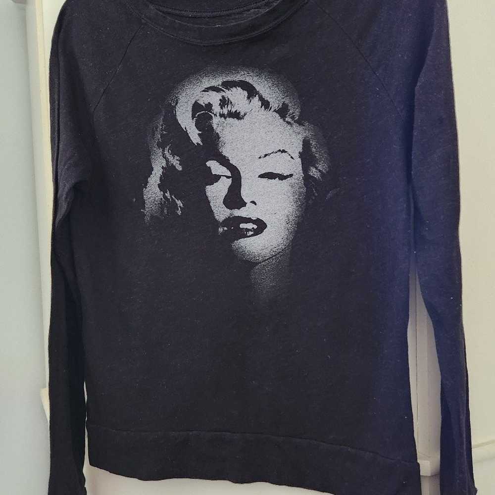 Marilyn Monroe Black Longsleeved Tee S - image 2