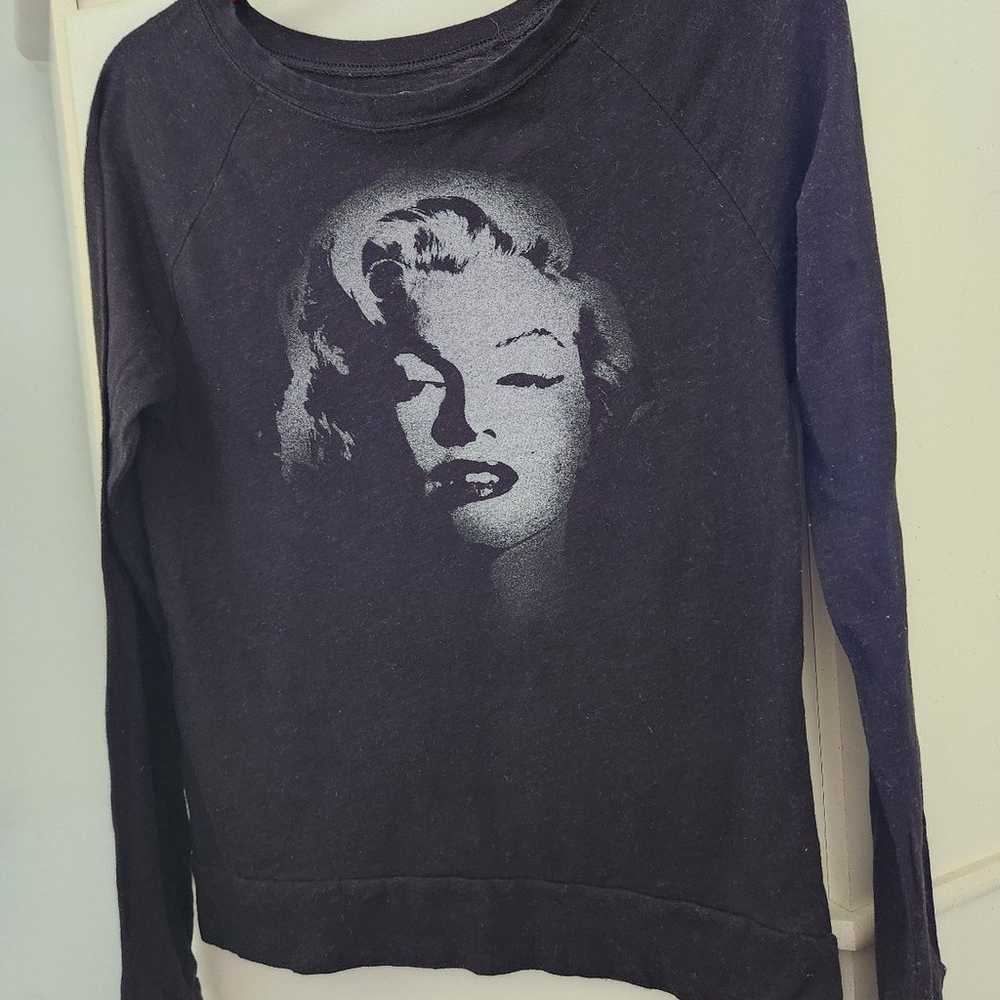 Marilyn Monroe Black Longsleeved Tee S - image 3