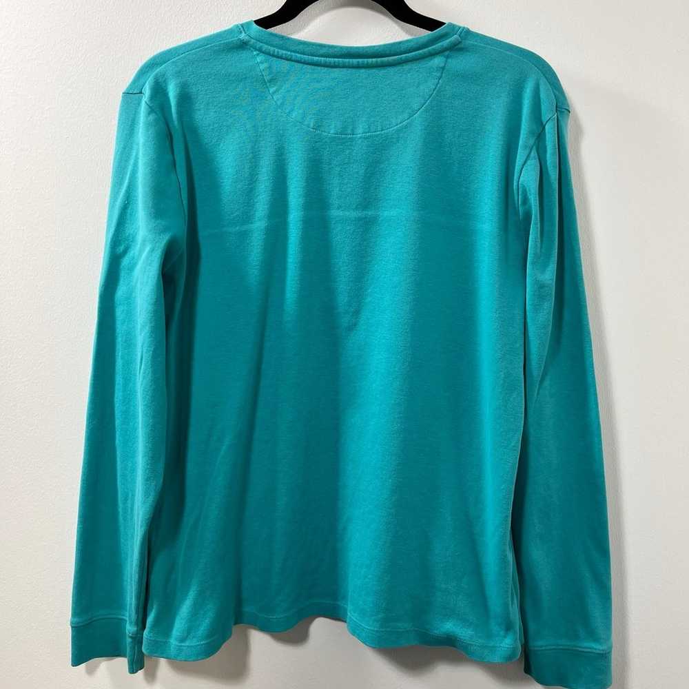 L.L. Bean Timeless Teal Henley [size L] - image 6