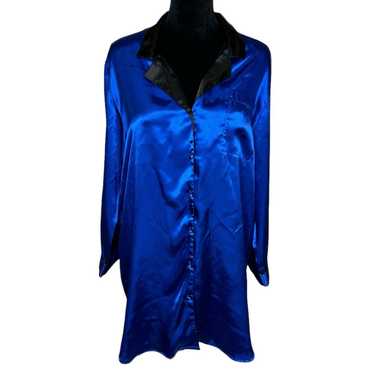 VTG Victoria’s Secret Satin Night Shirt Long Slee… - image 1