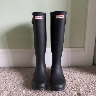 HUNTER Black Tall Rain Boots