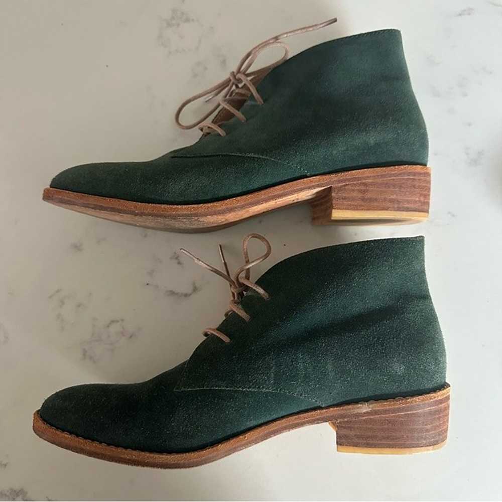 RARE Women's Vero Cuero Green Leather Suede Boots… - image 9