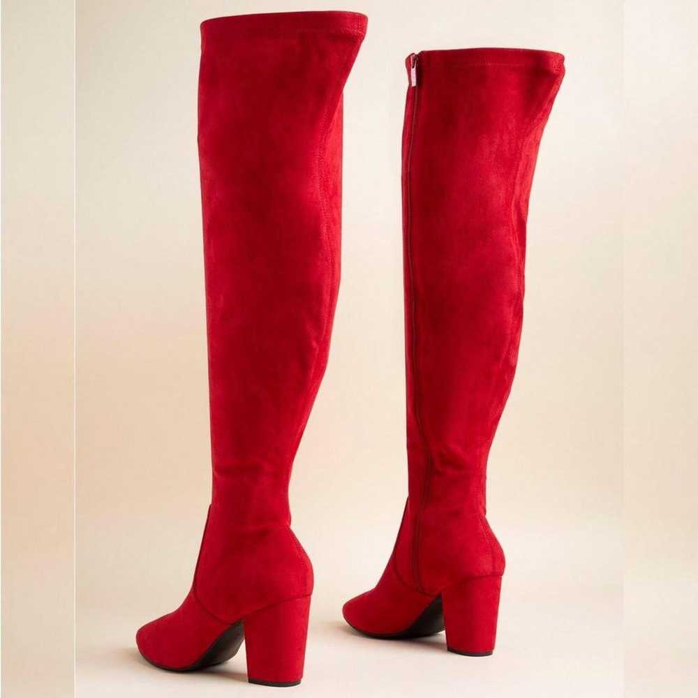 Torrid Plus size Red suede over the knee thigh hi… - image 2