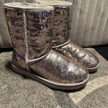 UGG Boots Silver Sequin