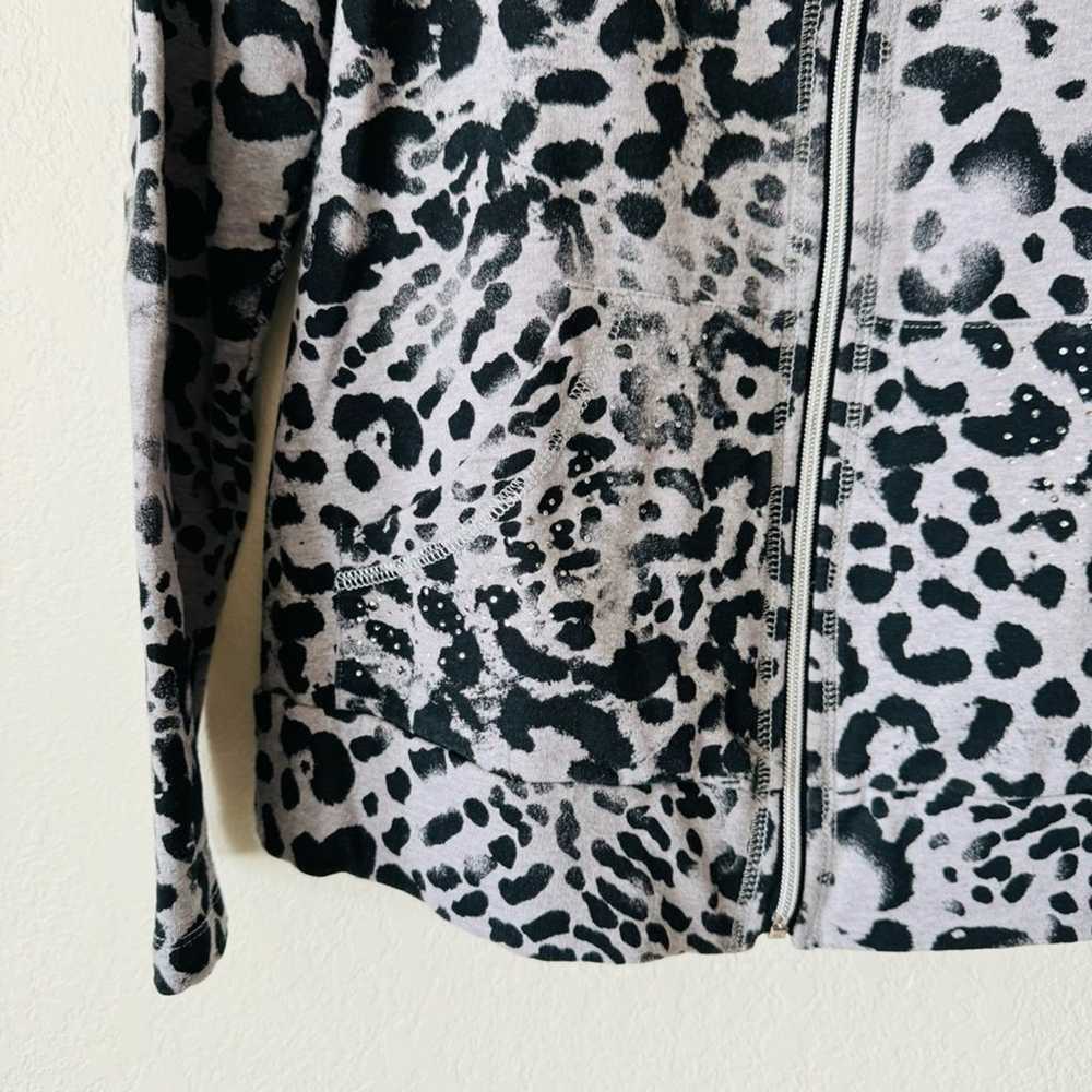 Laura Ashley | leopard zip up sequin top - image 3