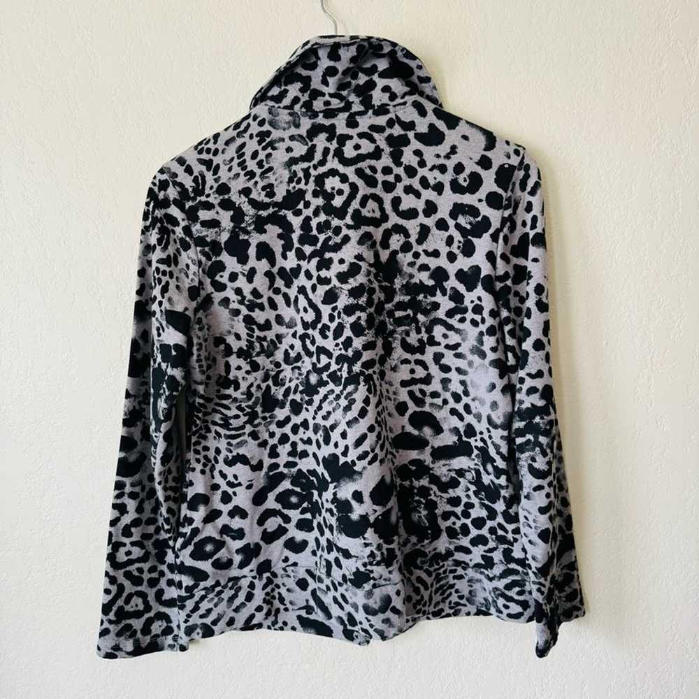 Laura Ashley | leopard zip up sequin top - image 4