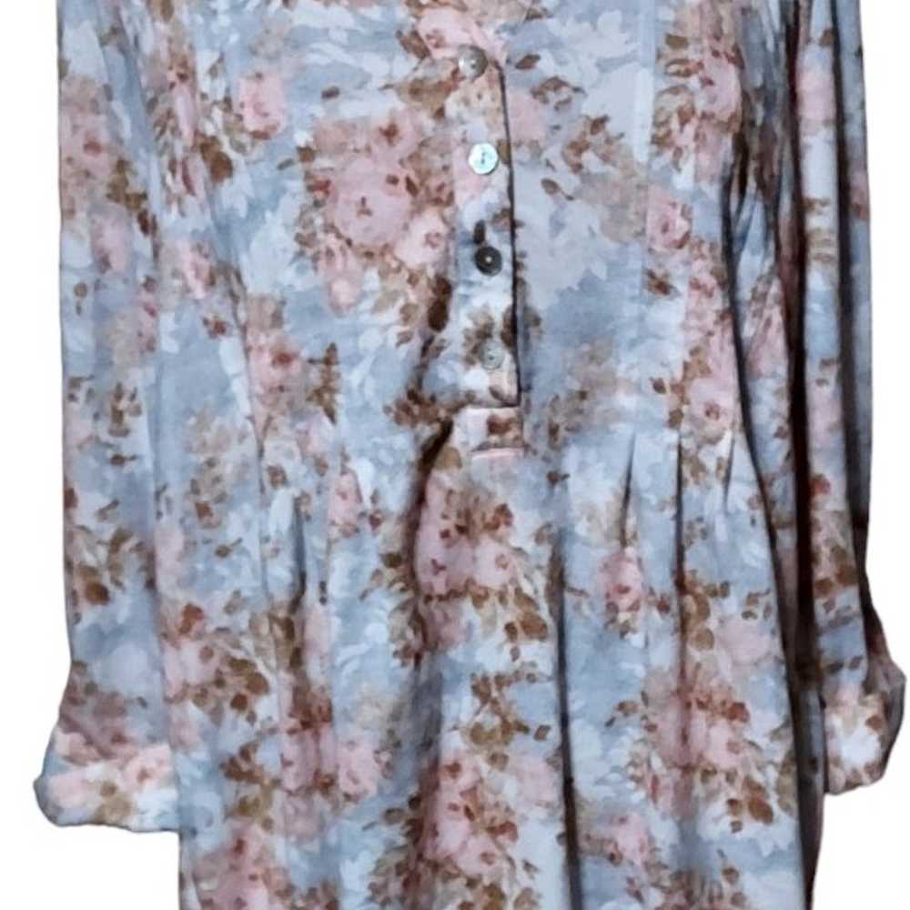 Cato 1xl Top Blouse Floral Pink Blue Peplum Parti… - image 1