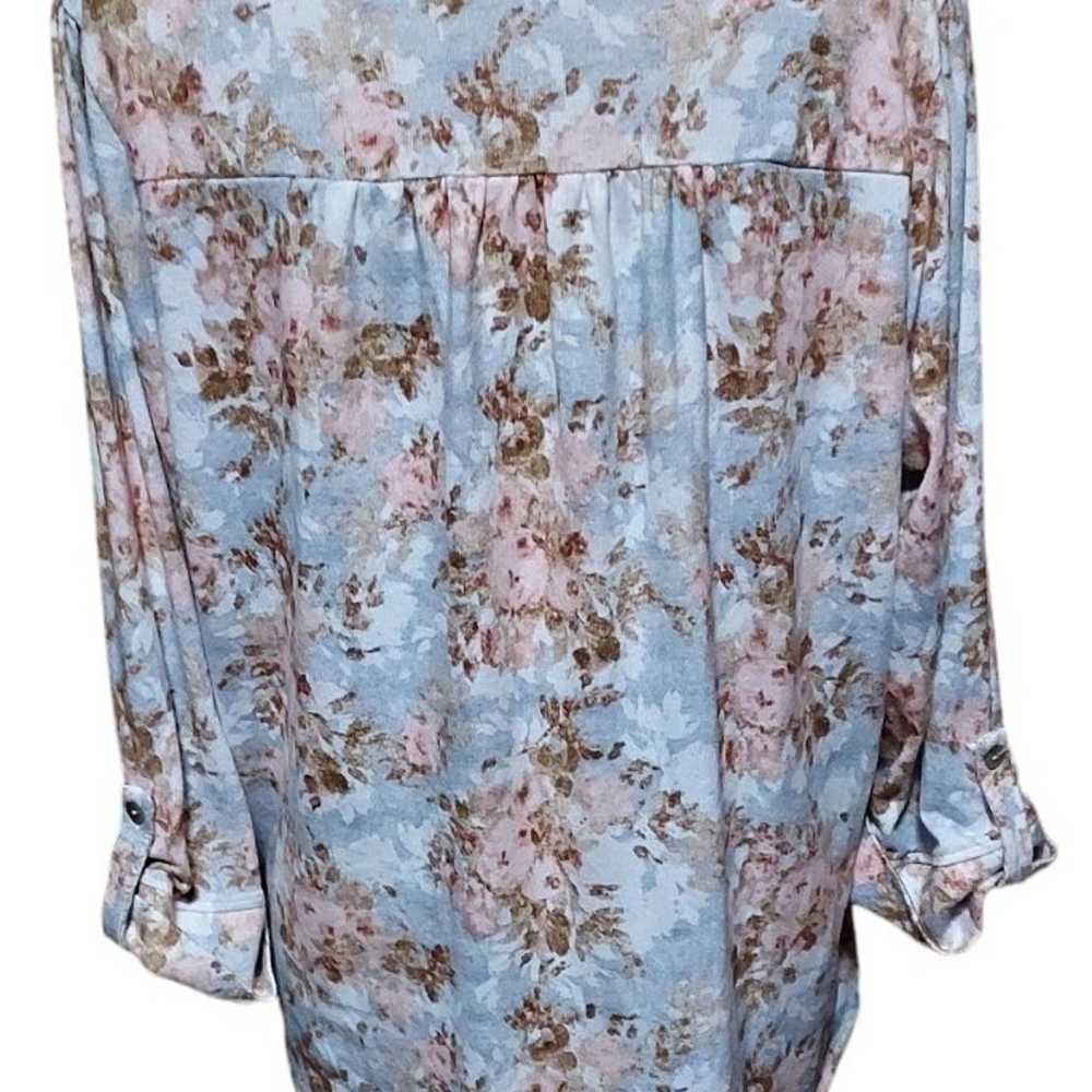 Cato 1xl Top Blouse Floral Pink Blue Peplum Parti… - image 4