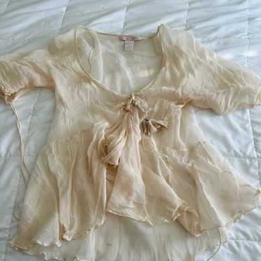 Rebecca Taylor delicate ivory silk top