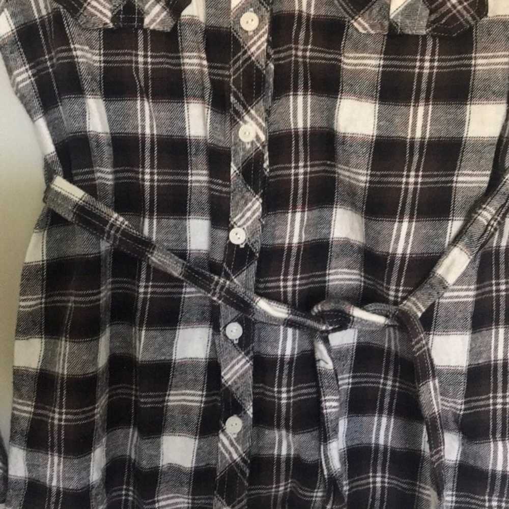 CHOCOLATE PLAID BUTTON DOWN SHIRT - image 7