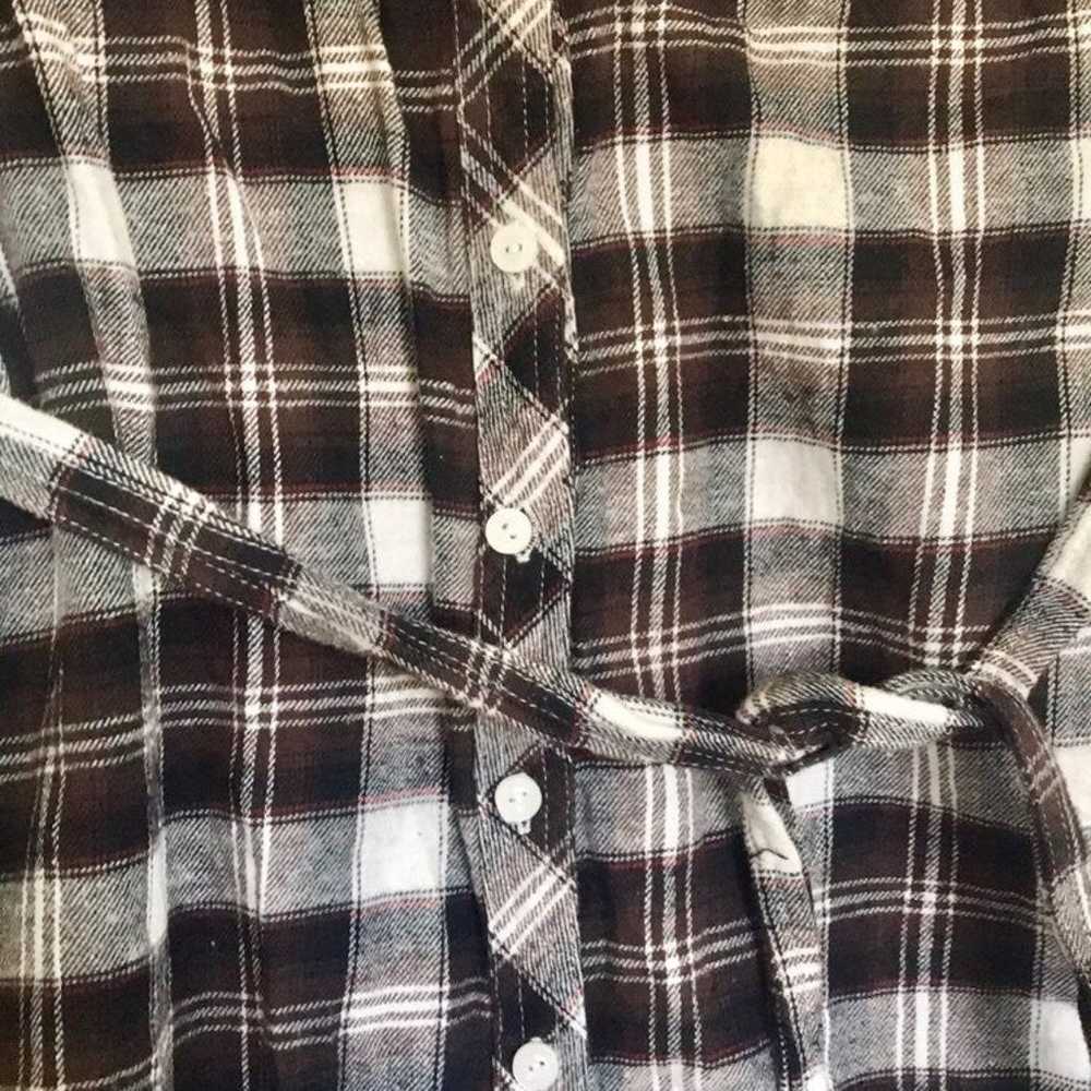 CHOCOLATE PLAID BUTTON DOWN SHIRT - image 8