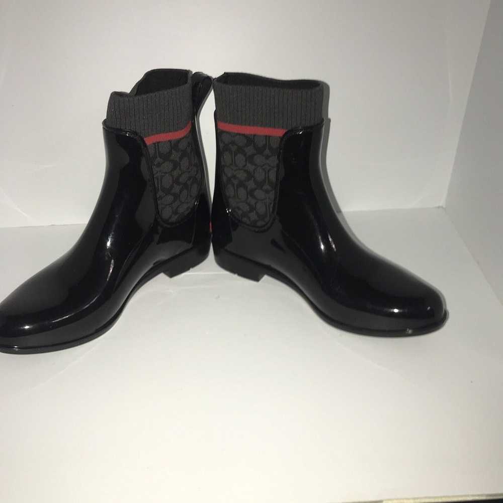 COACH Rivington Rain Bootie Black -Size 7B See De… - image 4