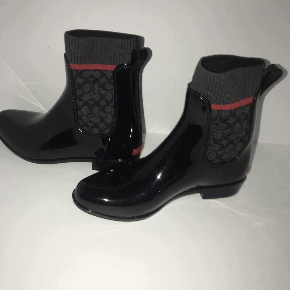 COACH Rivington Rain Bootie Black -Size 7B See De… - image 7