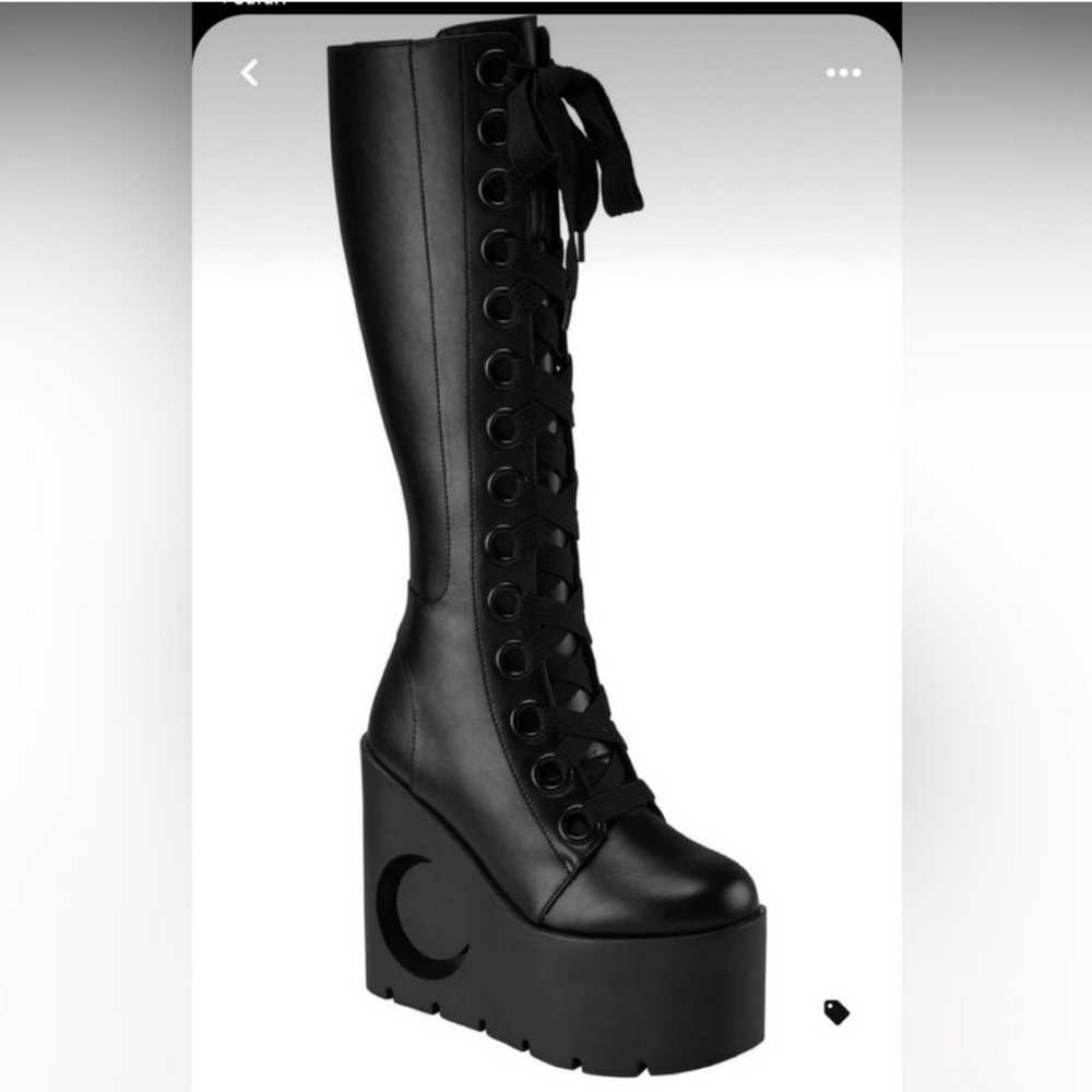 Killstar knee high crescent moon boots - image 1