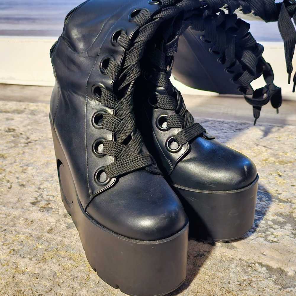 Killstar knee high crescent moon boots - image 4