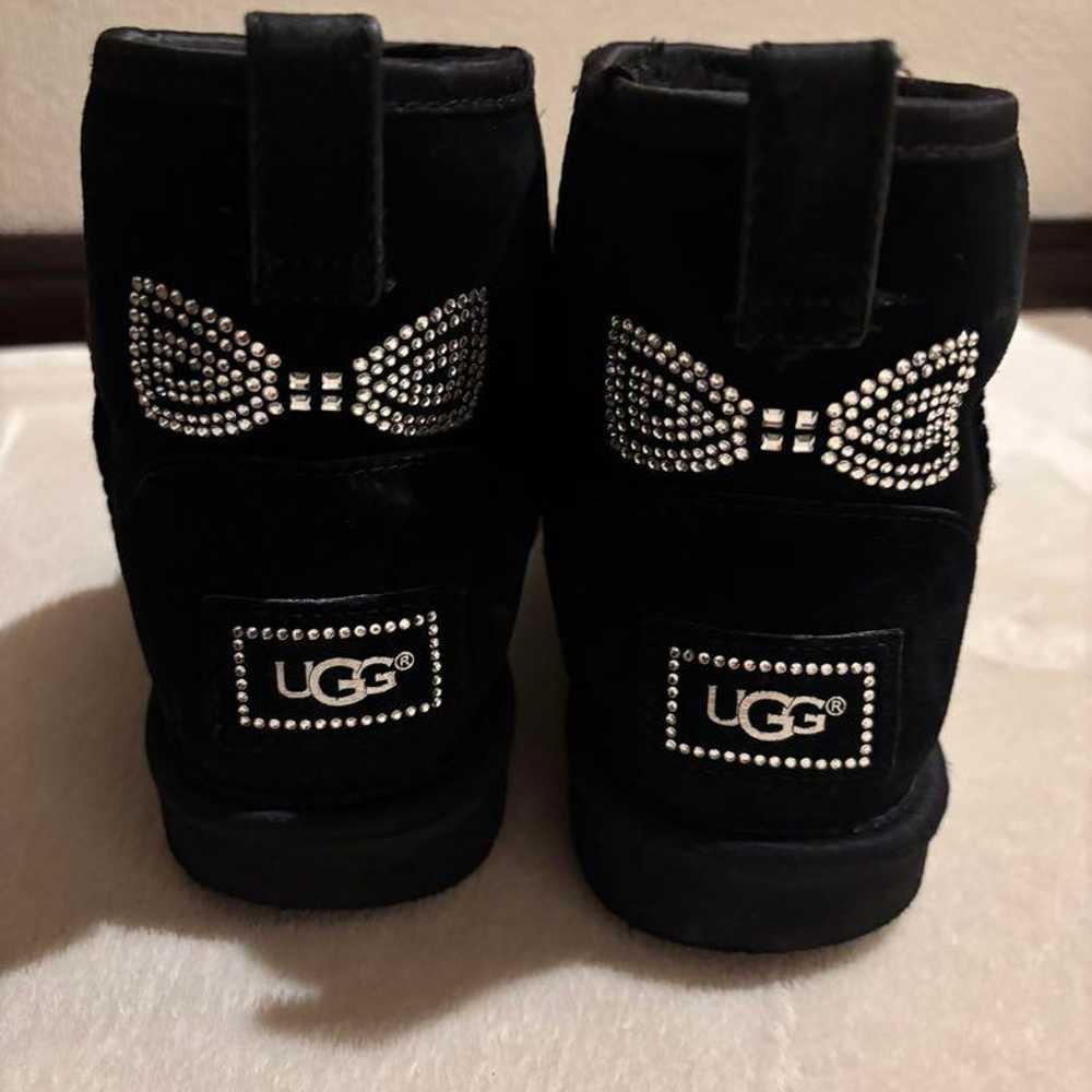 UGG Black Mouton Boots with Stone Decoration, 23cm - image 1