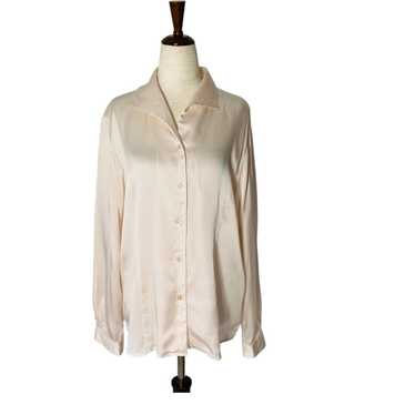 VINTAGE Anna & Frank Silk Blouse Size Large Pale … - image 1