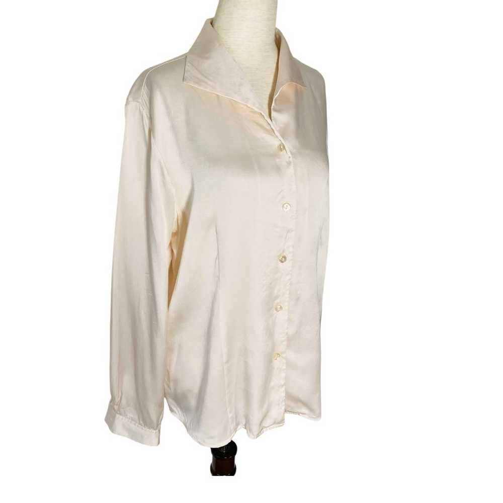 VINTAGE Anna & Frank Silk Blouse Size Large Pale … - image 2