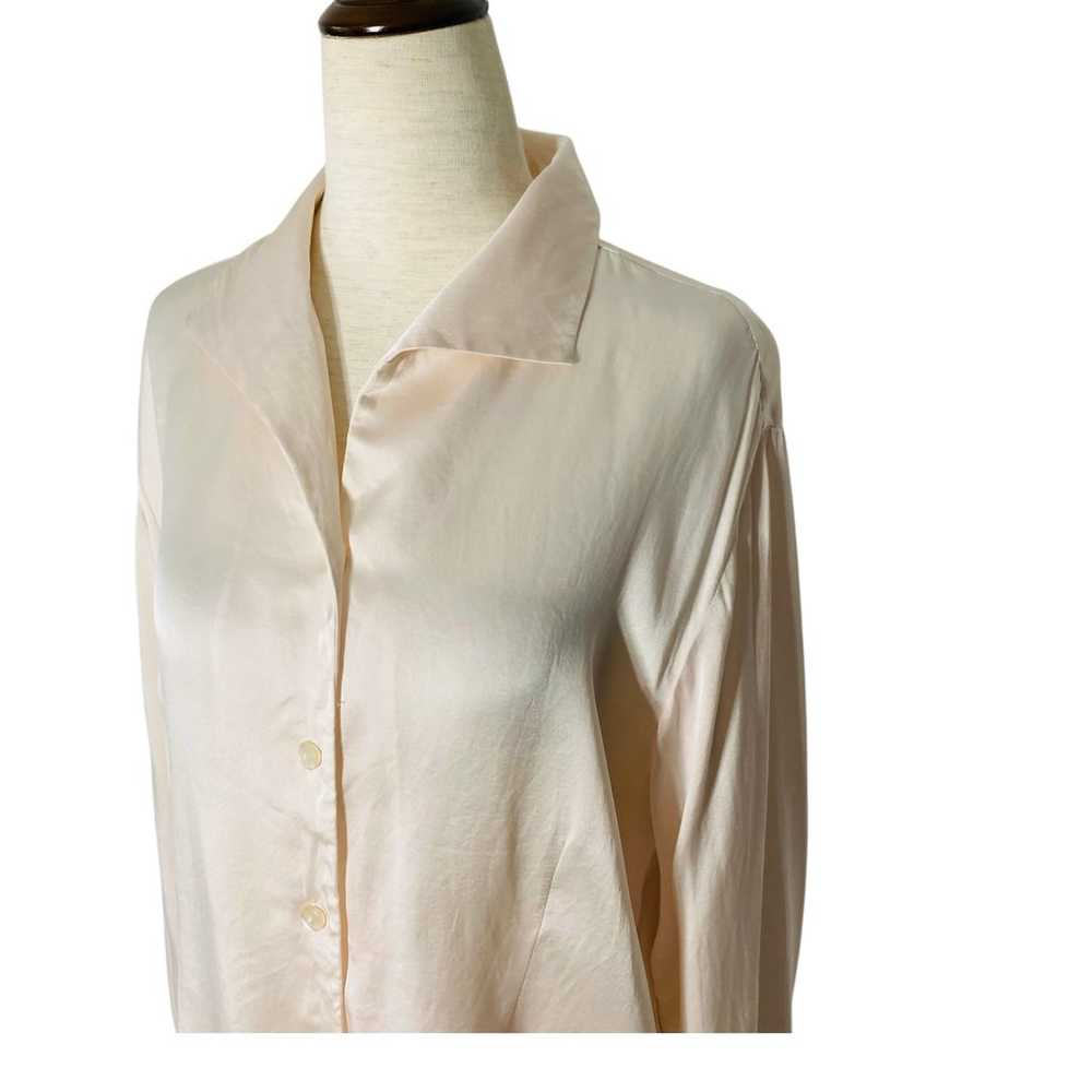 VINTAGE Anna & Frank Silk Blouse Size Large Pale … - image 3