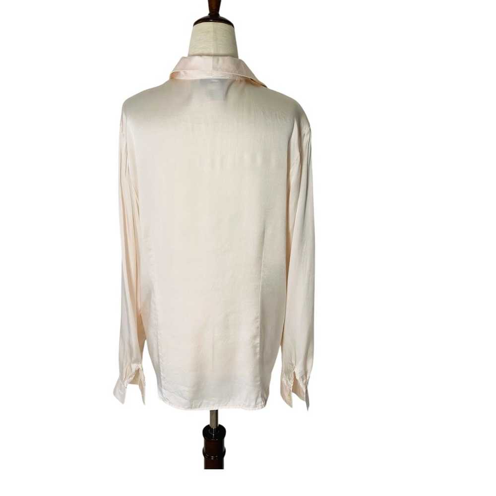 VINTAGE Anna & Frank Silk Blouse Size Large Pale … - image 5