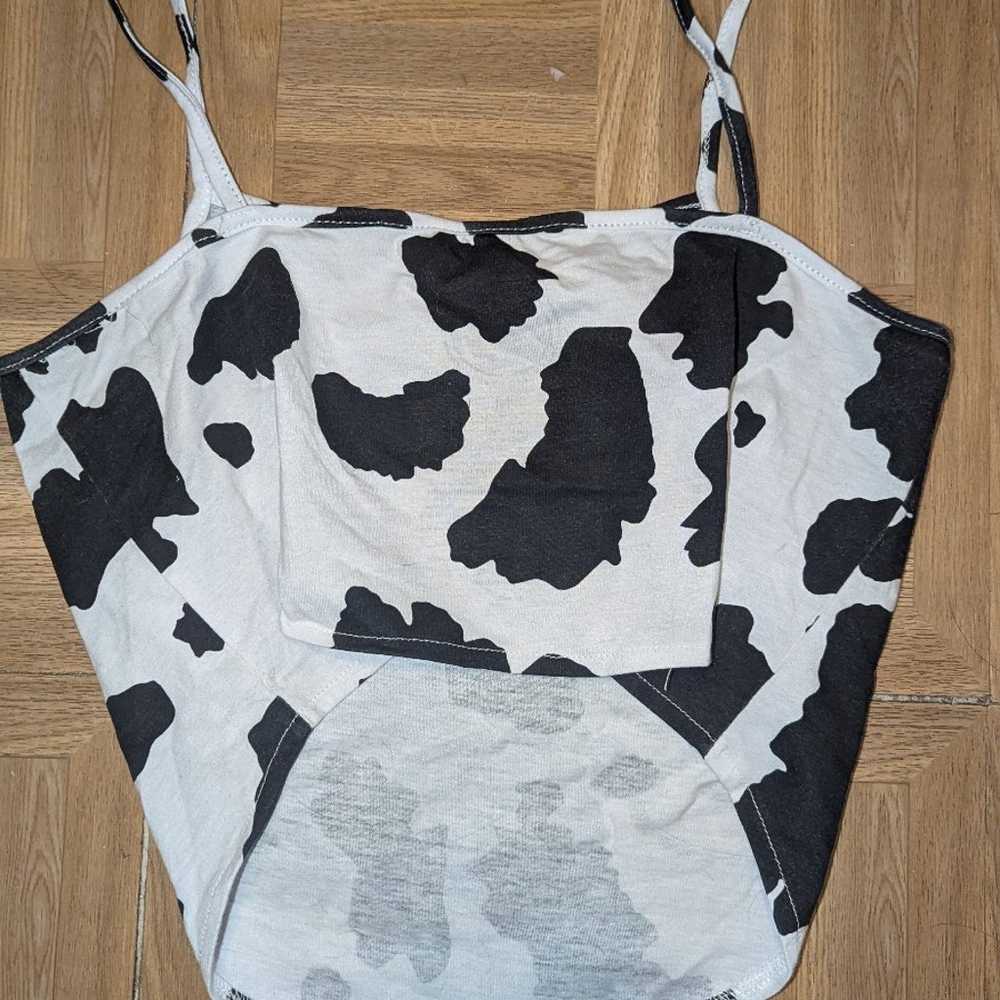 Selena cow print Crop top - image 3