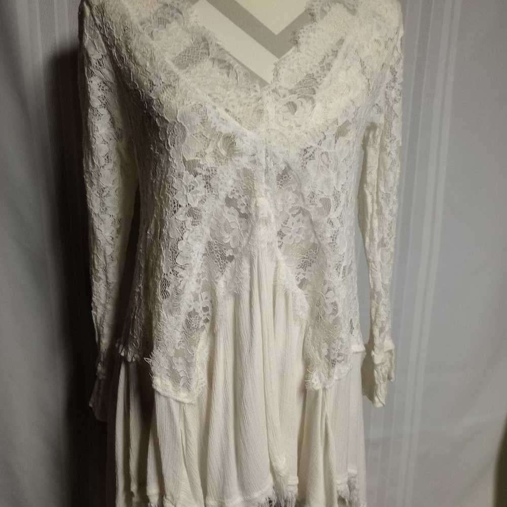 Size small lacy top asymmetrical - image 2