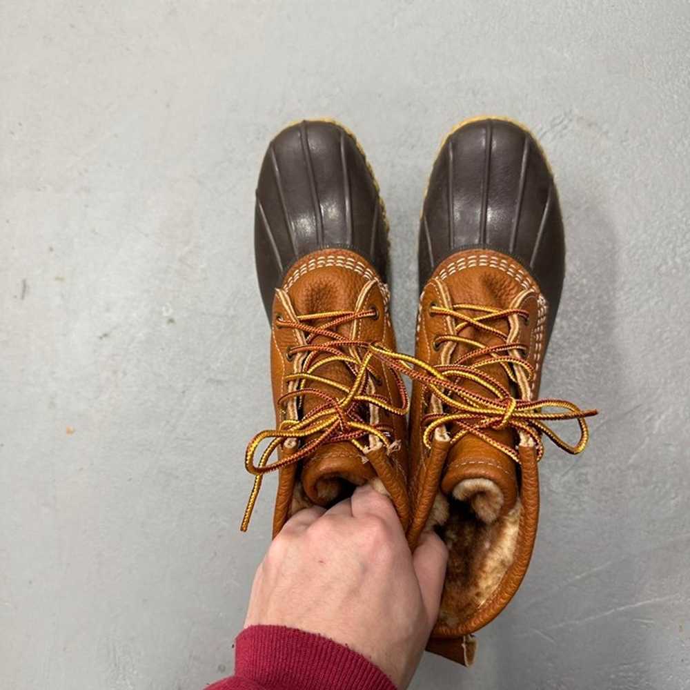 L.L.Bean Brown Faux Fur Lined Lace Up Boots Women… - image 5