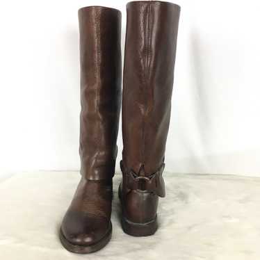 Frye Boots 77827 Dark Brown Leather Spats Cuff Ri… - image 1