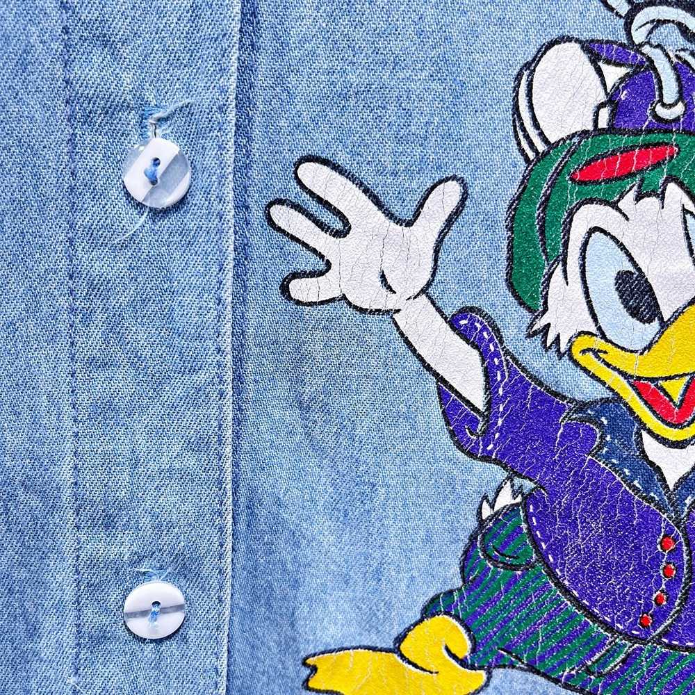 Disney Mickey Mouse Vintage 90s Graphic Denim Shi… - image 4