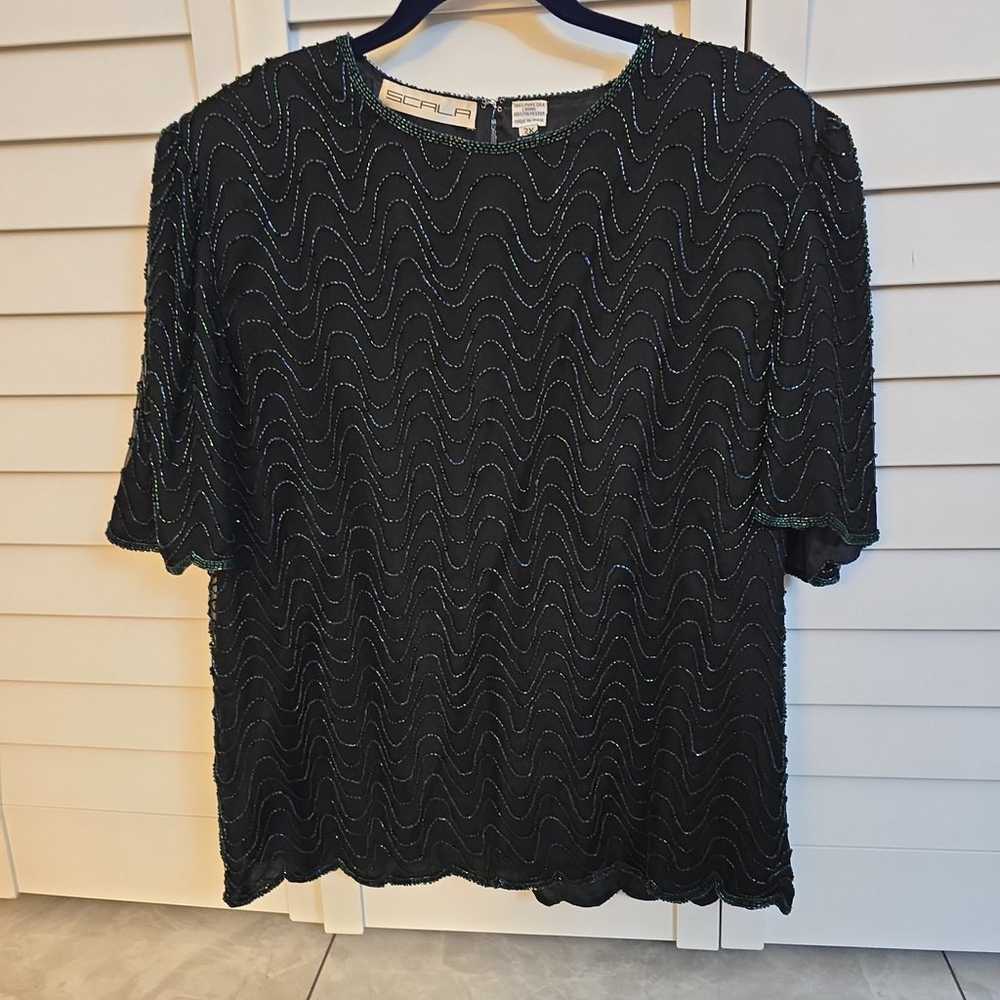 Silk beaded top - image 1