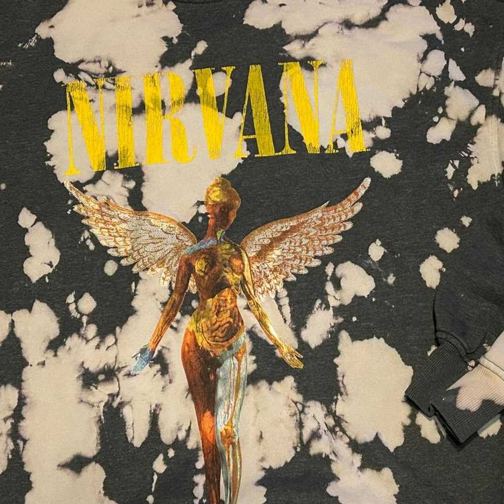 Nirvana Oversized Bleach Tie-Dye Sweatshirt - Vin… - image 2