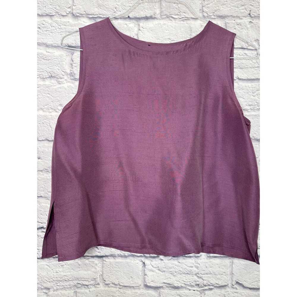 Eileen Fisher Vintage Lavender Silk Sleeveless Bl… - image 5