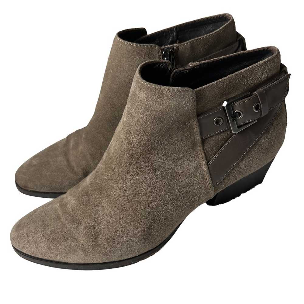 Aquatalia Tan Taupe Suede Leather Farin Bootie Sz… - image 1