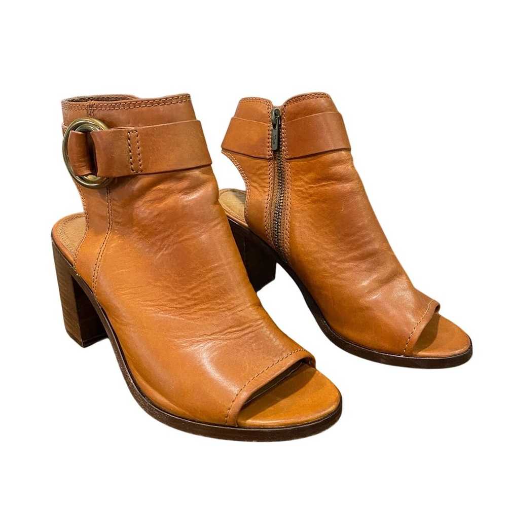 Frye Brown Danica Harness Open Toe Ankle Booties … - image 2