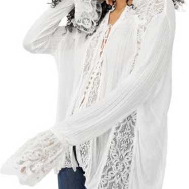 Free People Oversized Boho Lacey Sheer Tunic