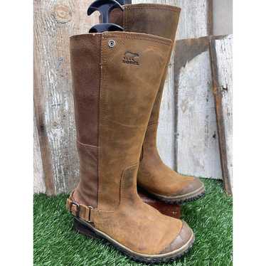 SOREL Slimboot Tall Equestrian Oiled Brown Leathe… - image 1