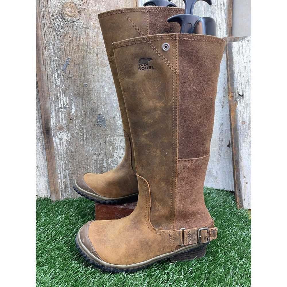 SOREL Slimboot Tall Equestrian Oiled Brown Leathe… - image 2