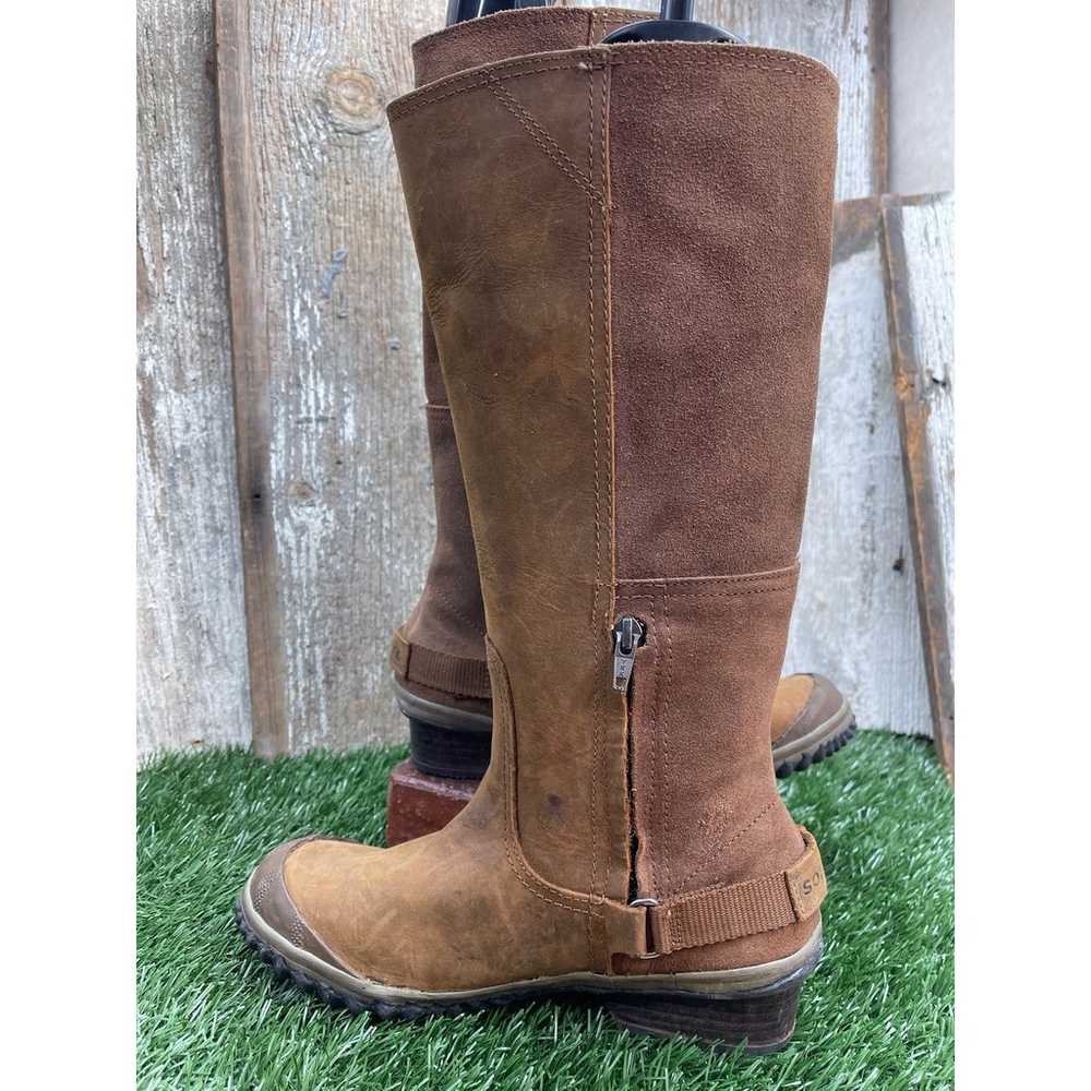 SOREL Slimboot Tall Equestrian Oiled Brown Leathe… - image 4