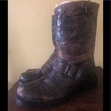 FRYE brown Veronica distressed leather b