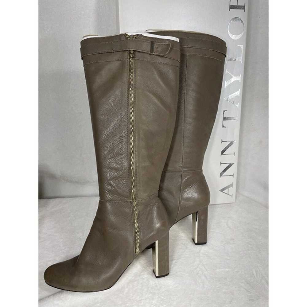 Ann Taylor COBY ZIP UP BOOT EXT CALF Taupe Latte … - image 8