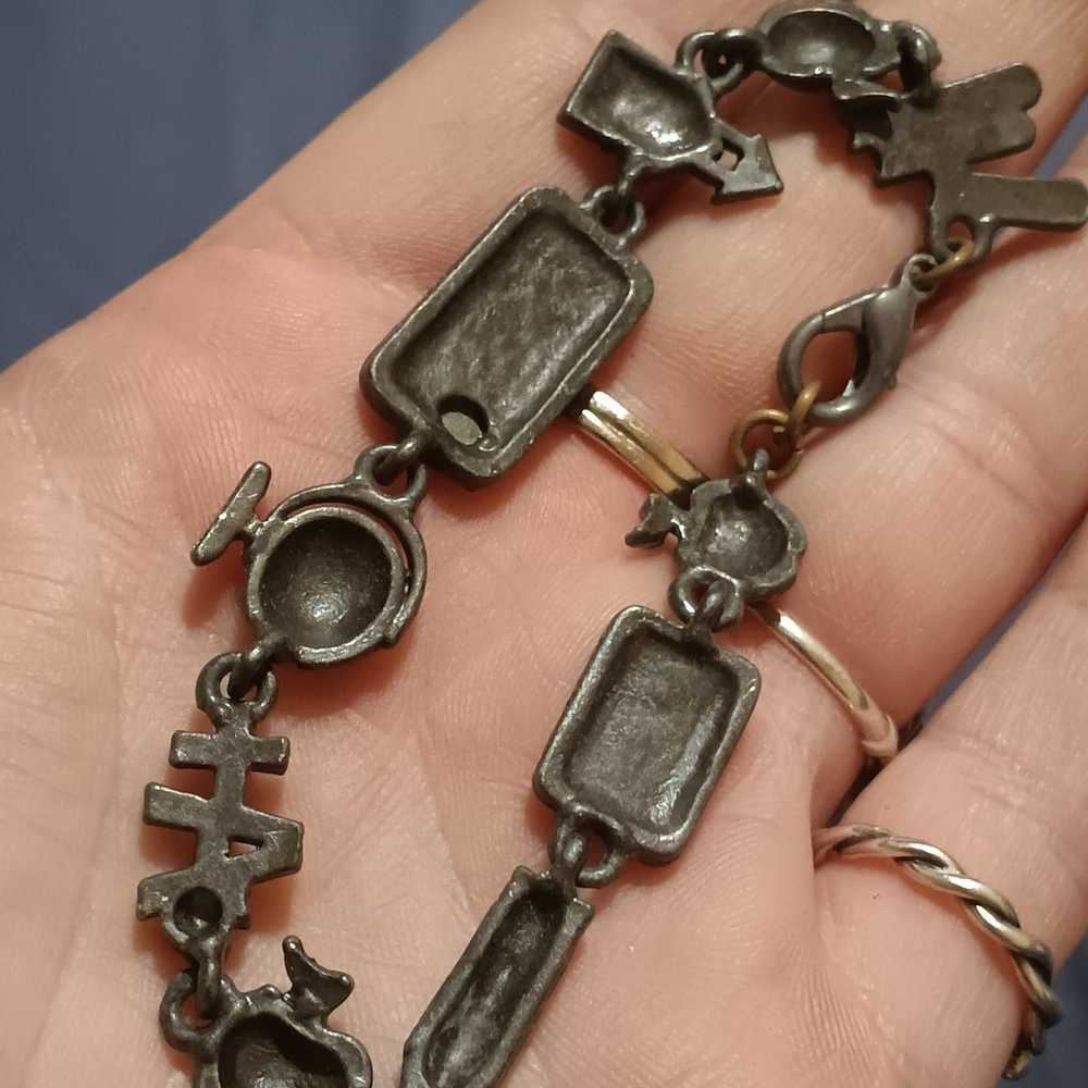 Vintage pewter teacher bracelet - image 3